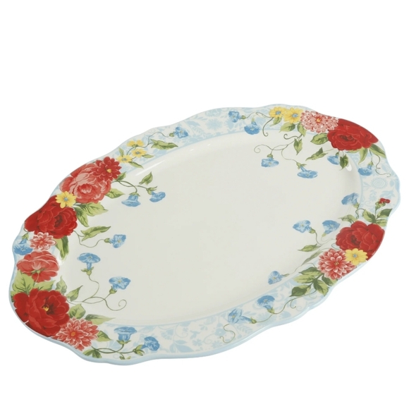 ❤️ New Pioneer Woman Sweet Rose 21" Oval Serving Platter - Picture 5 of 7